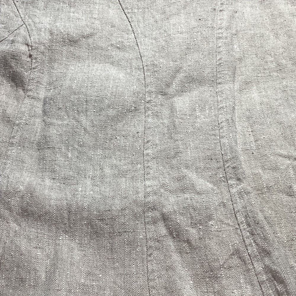 Canvasbacks Vintage 100% Linen Paneled Midi Skirt Beige Oatmeal Made in USA 10 - Picture 2 of 10